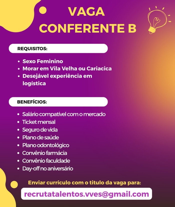 VAGA PARA CONFERENTE B