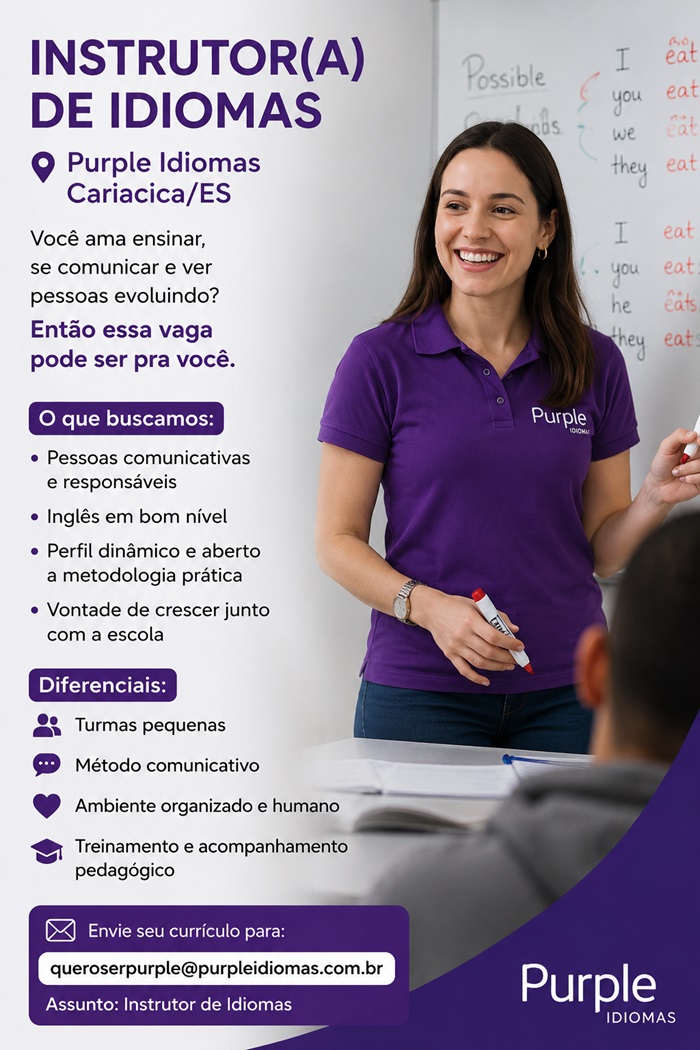 VAGA PARA INSTRUTOR(A) DE IDIOMAS