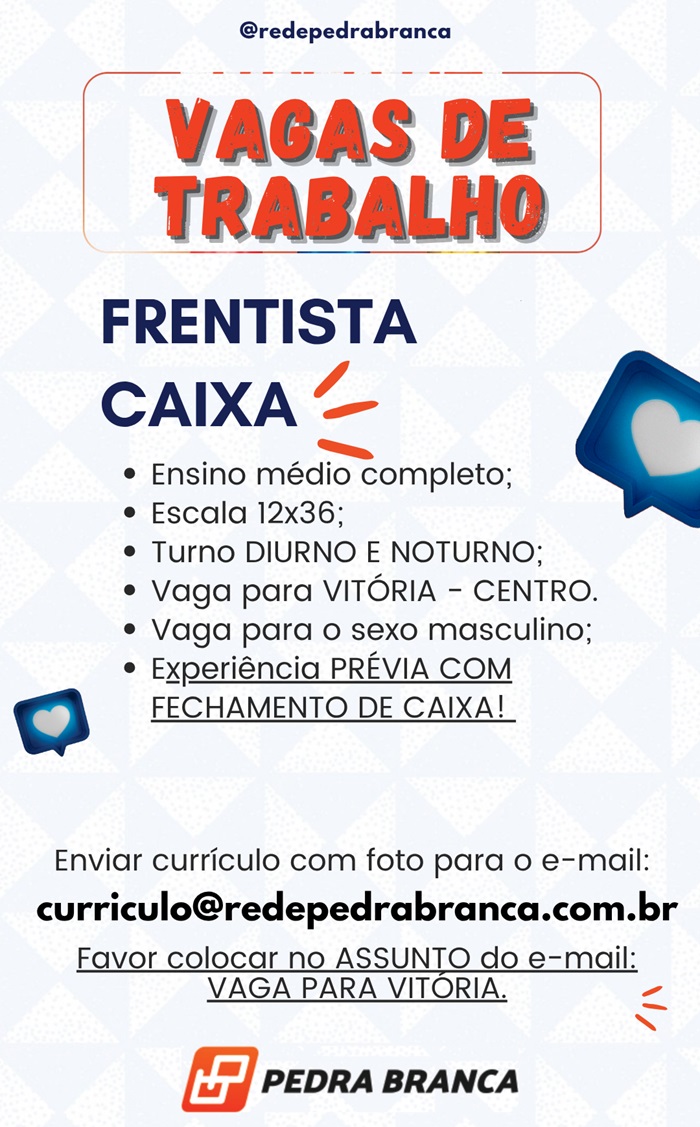 VAGA DE FRENTISTA CAIXA