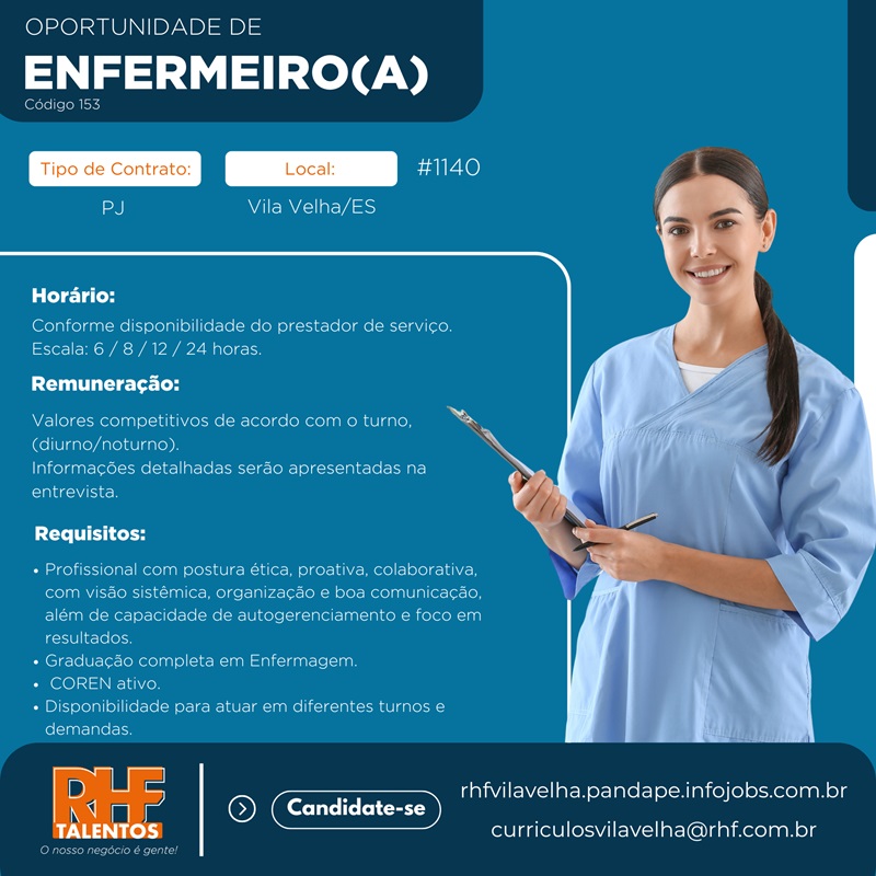 Vaga para Enfermeiro(a)