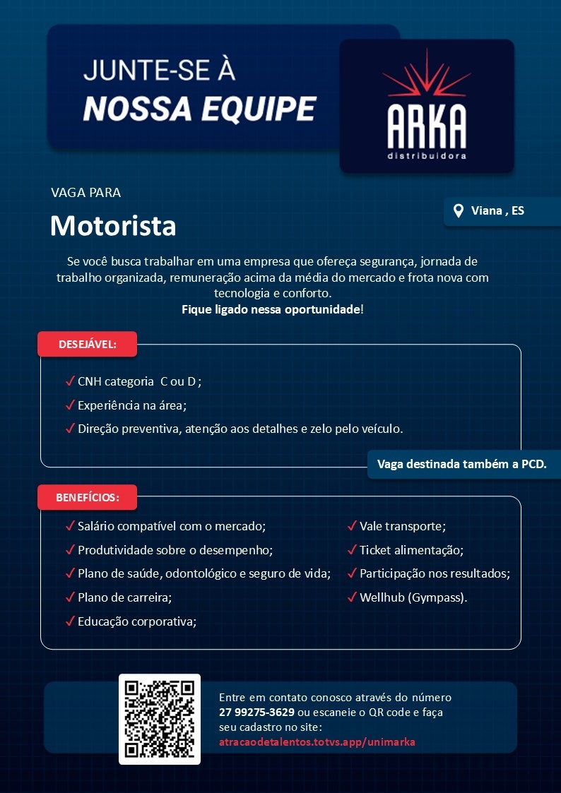 Unimarka contrata Motorista