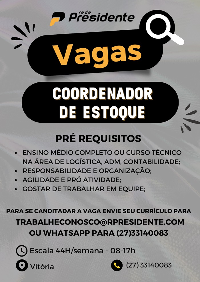COORDENADOR DE ESTOQUE