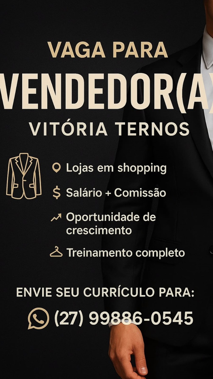 VAGA PARA VENDEDOR(A)