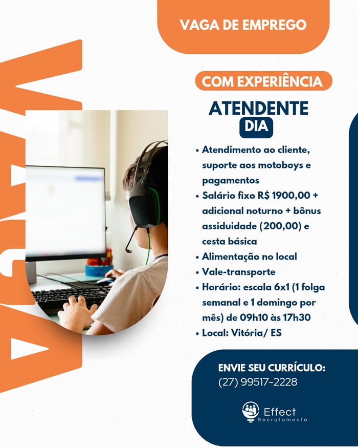 VAGA PARA ATENDENTE