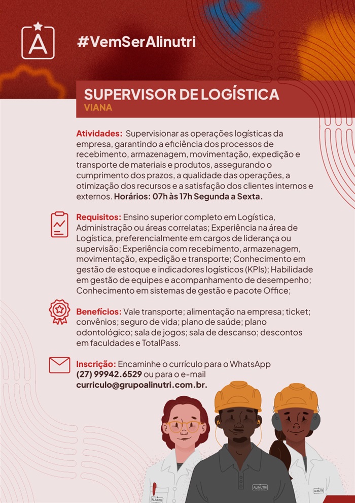 Grupo Alinutri contrata Supervisor de Logística