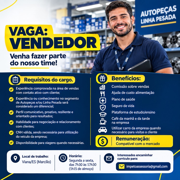 VAGA PARA VENDEDOR