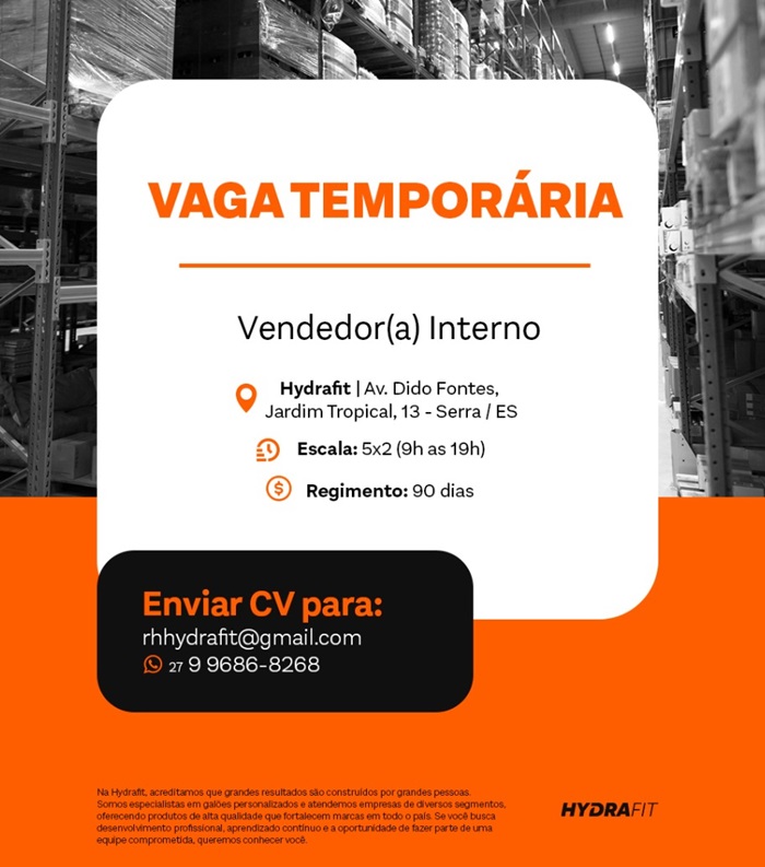VENDEDOR(A) INTERNO(A) – TEMPORÁRIO
