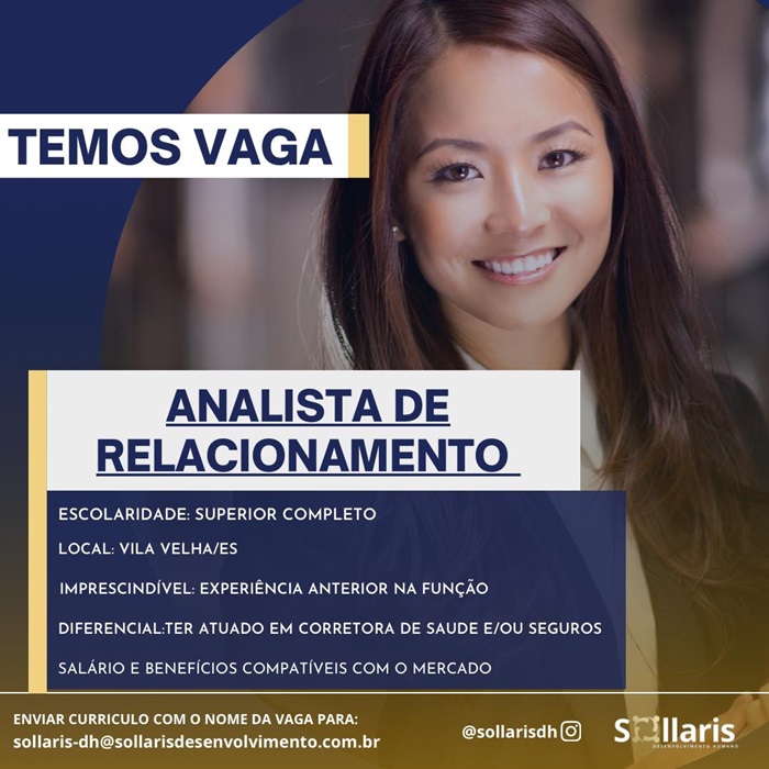 Vaga de Analista de Relacionamento