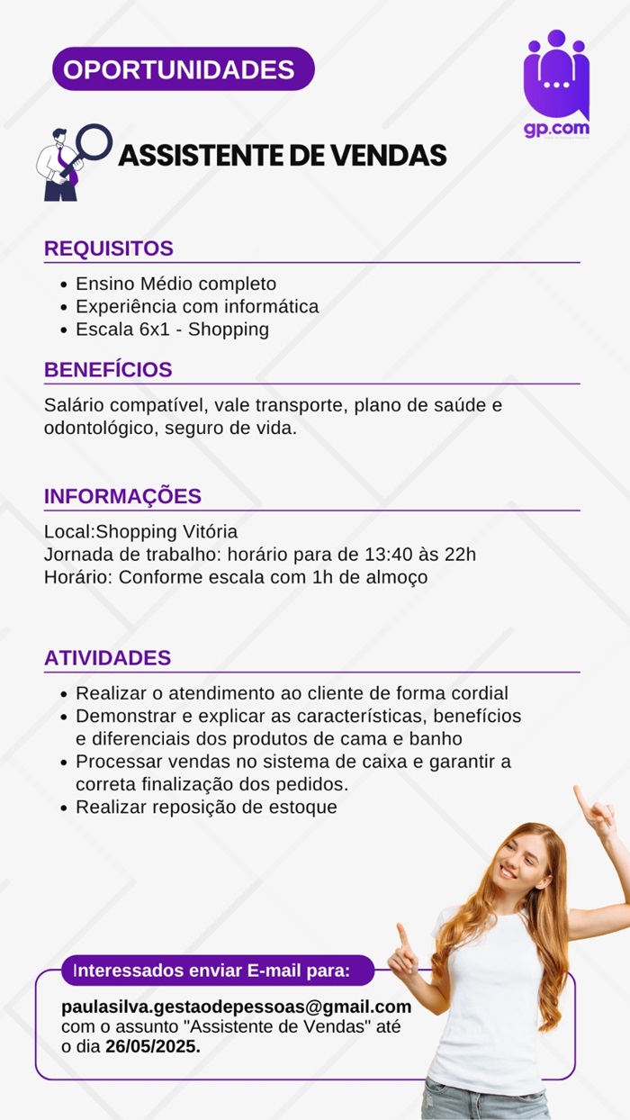 ASSISTENTE DE VENDAS