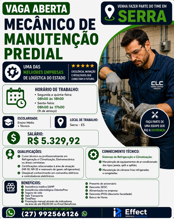 Mecânico de Manutenção Predial