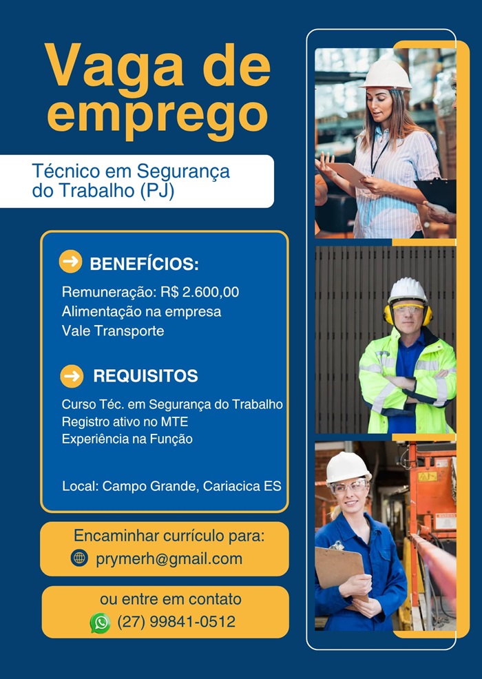 TÉCNICO EM SEGURANÇA DO TRABALHO (PJ)