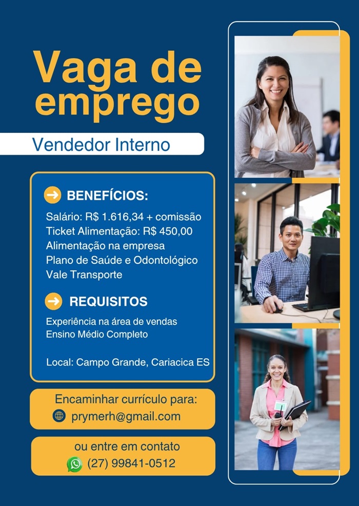 02 VAGAS - VENDEDOR INTERNO