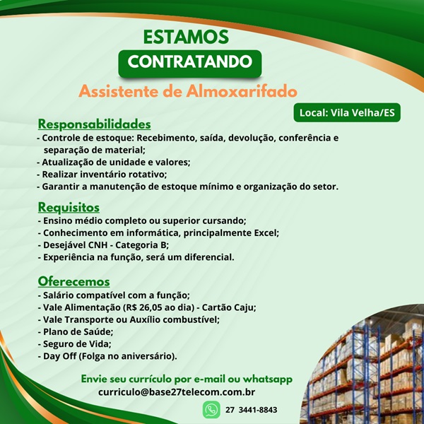 ASSISTENTE DE ALMOXARIFADO