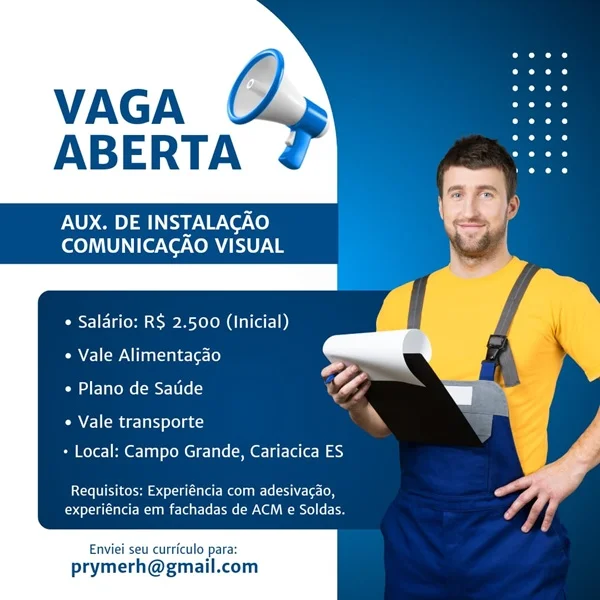 04 VAGAS - AUX. DE INSTALAÇÃO