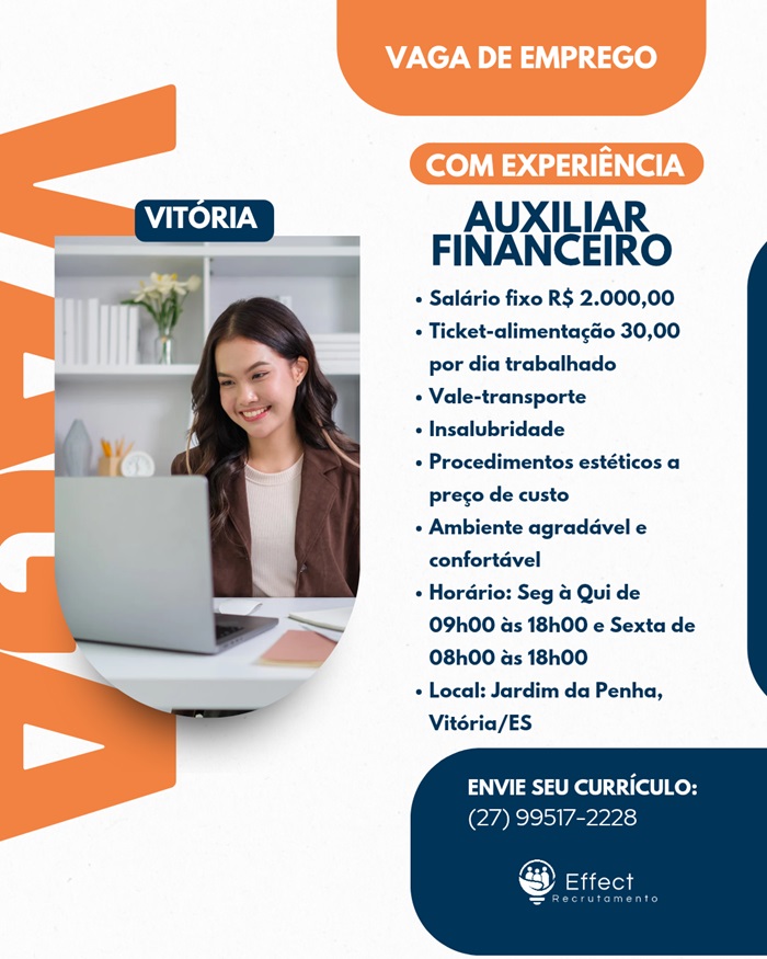 VAGA DE AUXILIAR FINANCEIRO