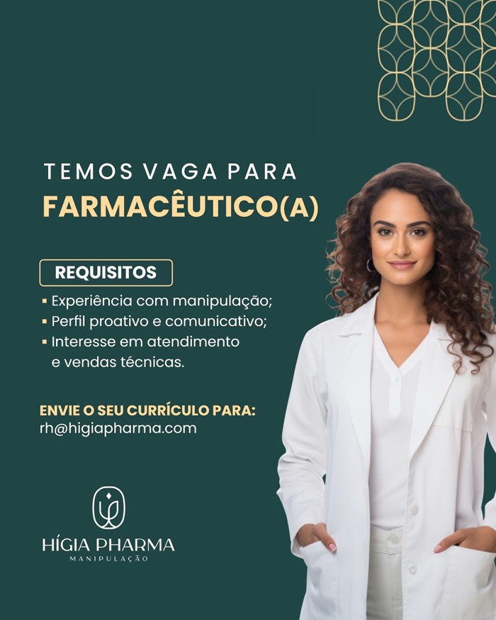 Hígia Pharma contrata Farmacêutico