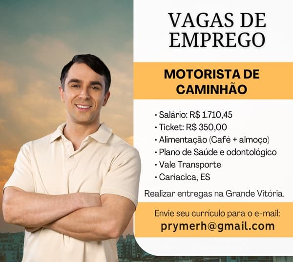 02 VAGAS DE MOTORISTA DE CAMINHÃO