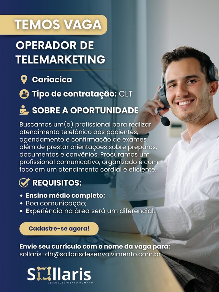  Operador de telemarketing