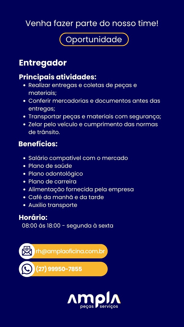 Vaga para Entregador
