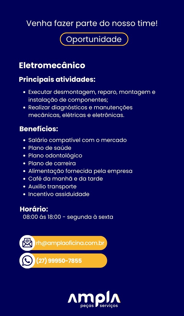 Vaga para Eletromecânico