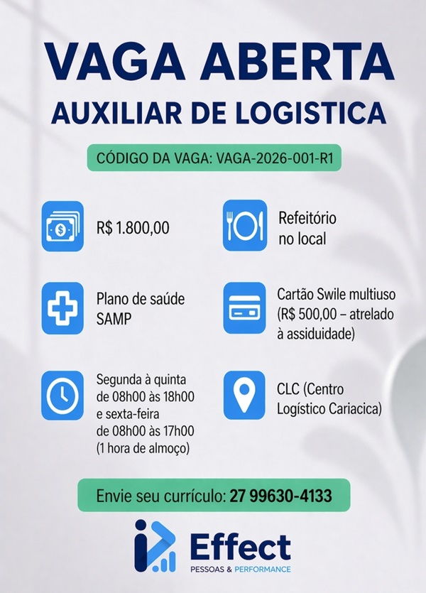 VAGA DE AUXILIAR DE LOGÍSTICA