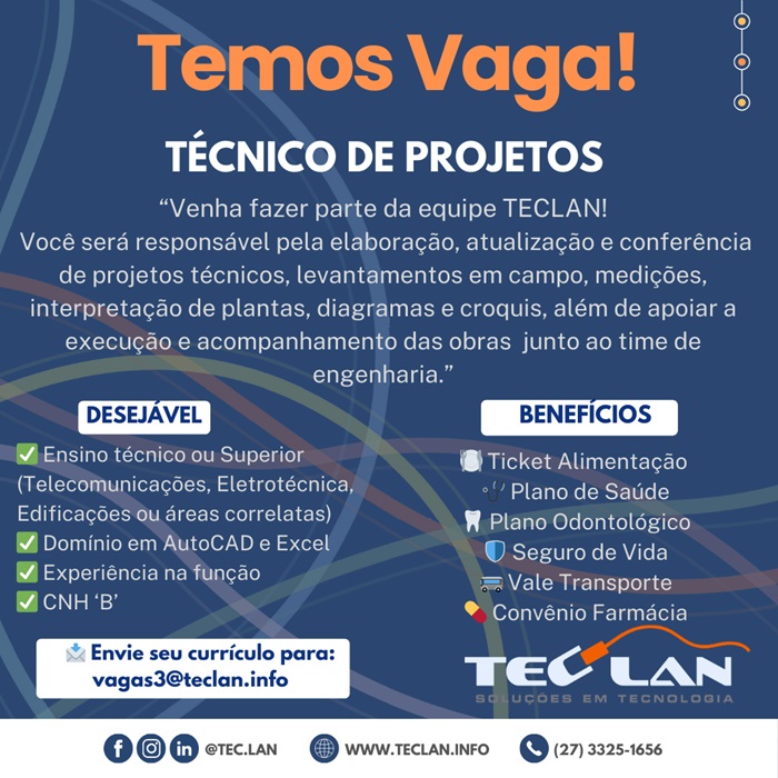 TECLAN CONTRATA TÉCNICO DE PROJETOS