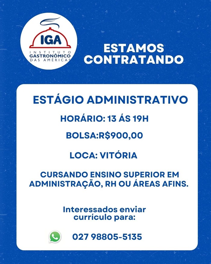 Vaga de Estágio Administrativo