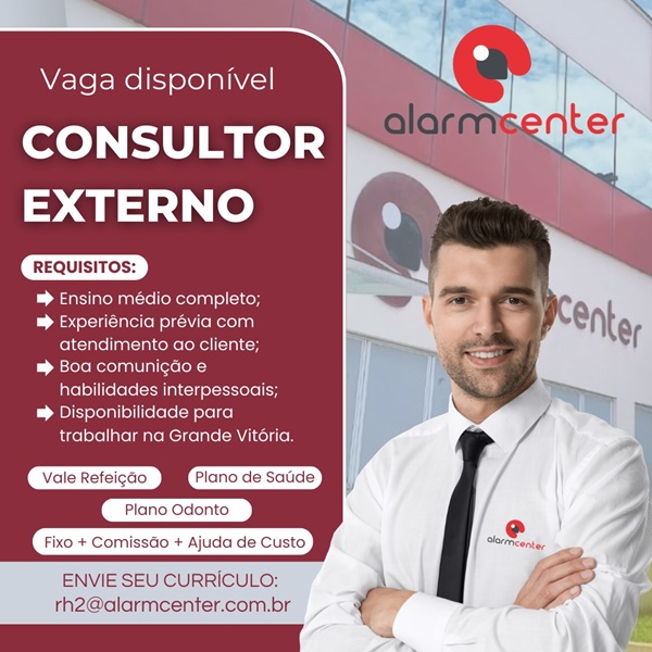 Alarm Center contrata Consultor Externo