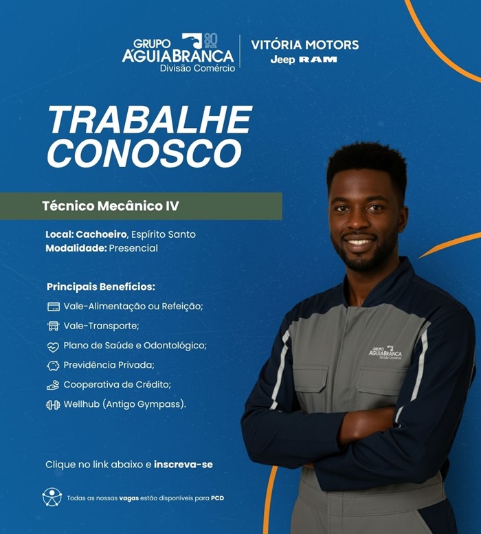 Grupo Águia Branca contrata Técnico Mecânico IV