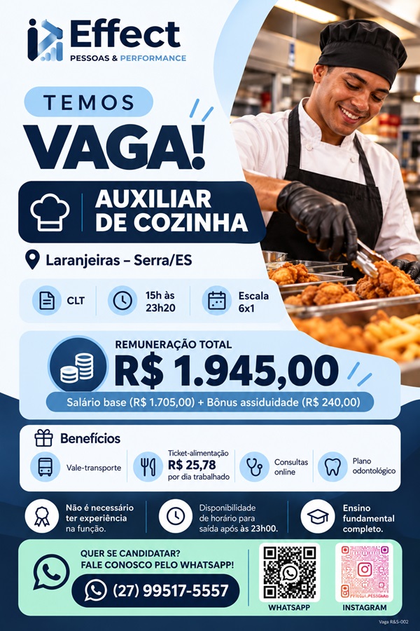 Frangolândia - Auxiliar de Cozinha Noite - Laranjeiras