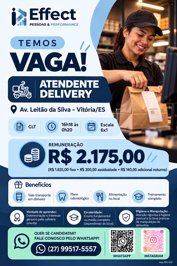 Sushi Rão Vix - Atendente Delivery Noite