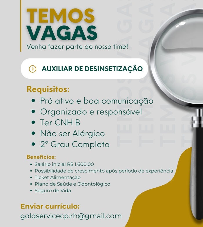 AUXILIAR DE DESINSETIZAÇÃO