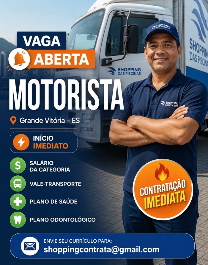SHOPPING DAS PISCINAS CONTRATA MOTORISTA