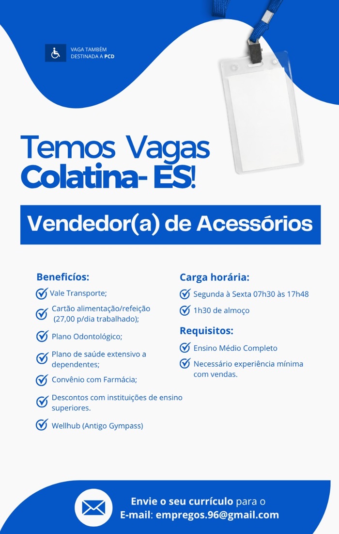 VENDEDOR(A) DE ACESSÓRIOS