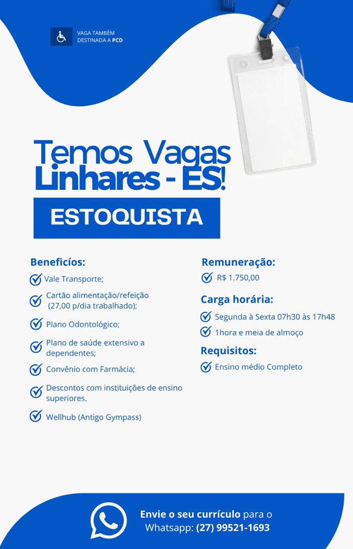 VAGA PARA ESTOQUISTA