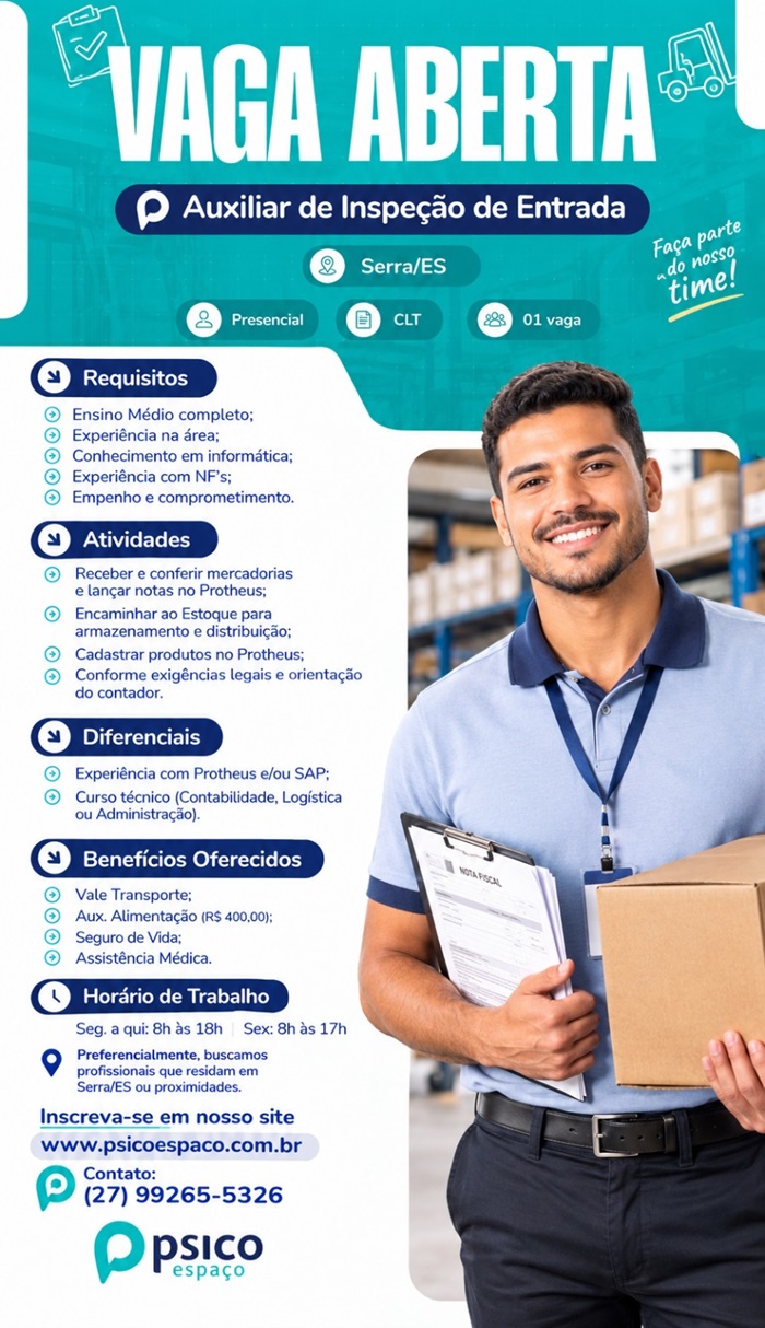 Vaga de Auxiliar de Inspeção de Entrada