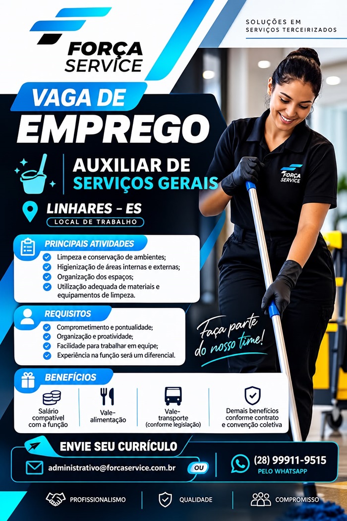 AUXILIAR DE SERVIÇOS GERAIS | LINHARES – ES