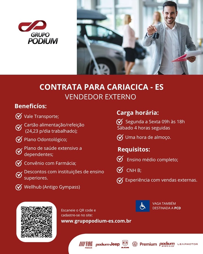 GRUPO PODIUM CONTRATA VENDEDOR EXTERNO