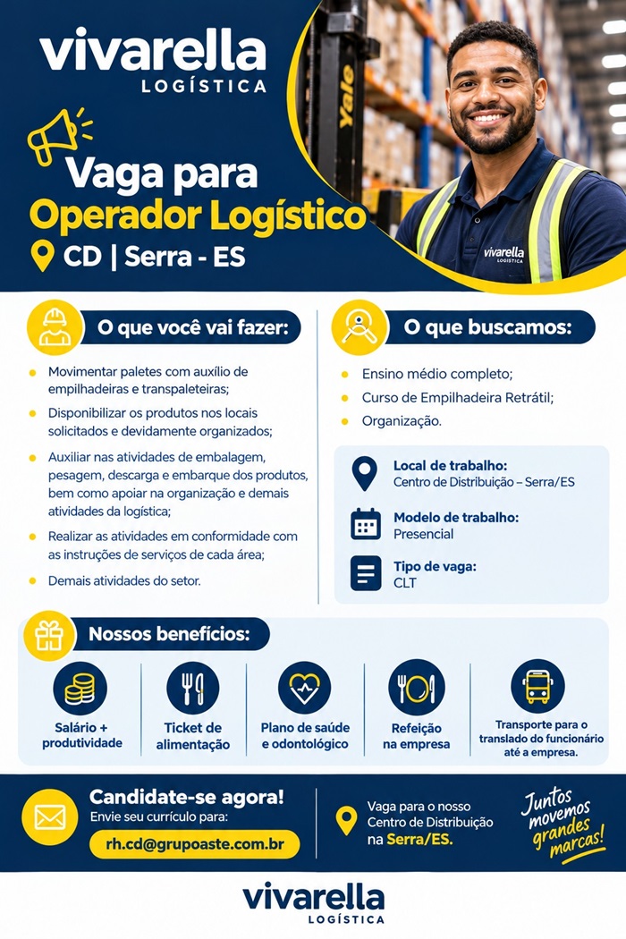 Vaga para Operador Logístico