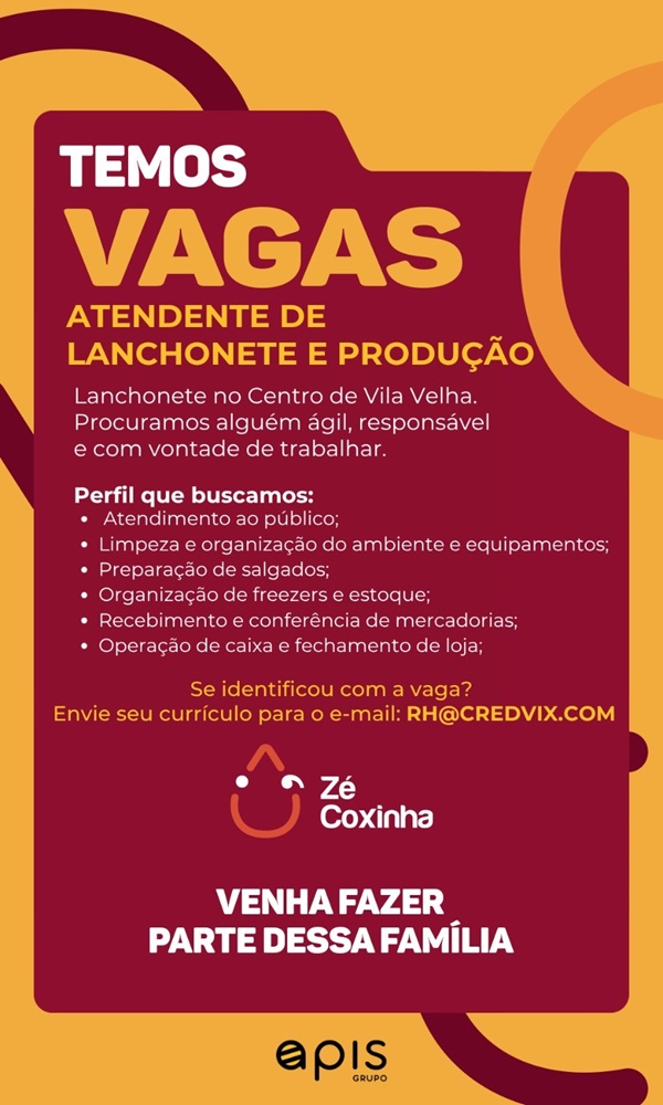 ATENDENTE DE LANCHONETE E PRODUÇÃO