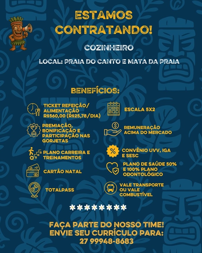 Restaurante Mahai contrata Cozinheiro