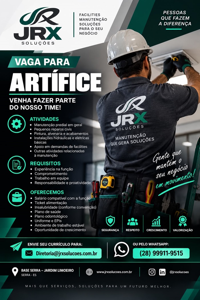 VAGA PARA ARTÍFICE