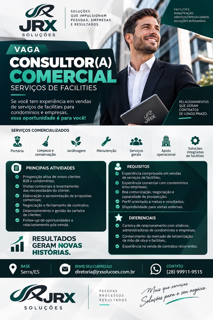 VAGA PARA CONSULTOR(A) COMERCIAL