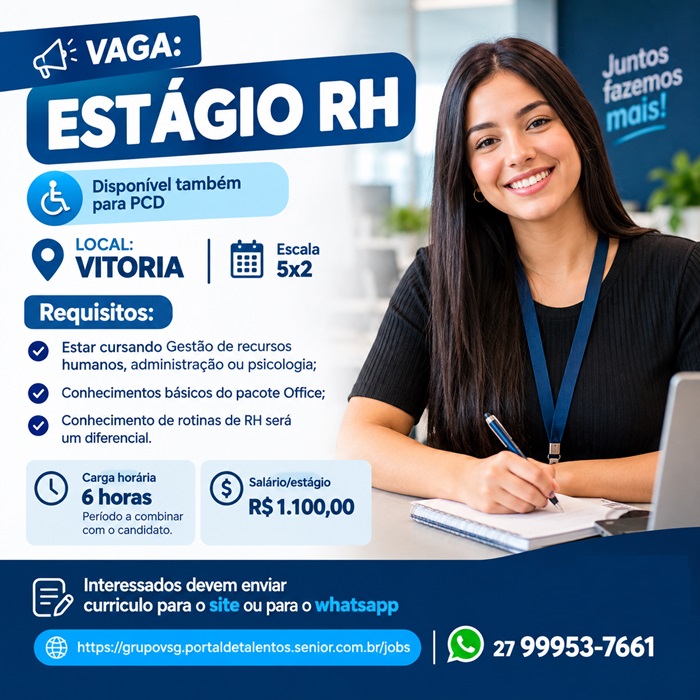 VAGA PARA ESTÁGIO DE RH