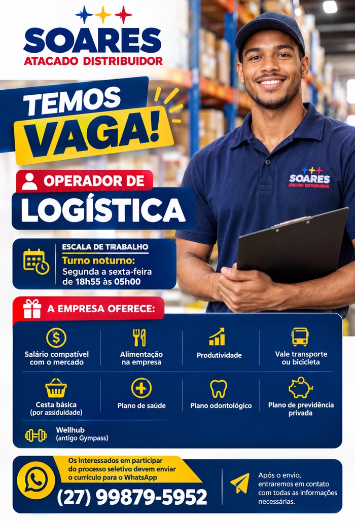 VAGA PARA OPERADOR DE LOGÍSTICA