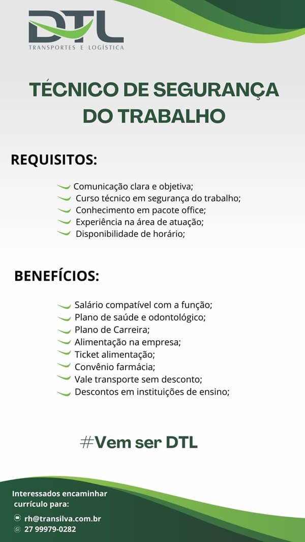 TÉCNICO DE SEGURANÇA DO TRABALHO