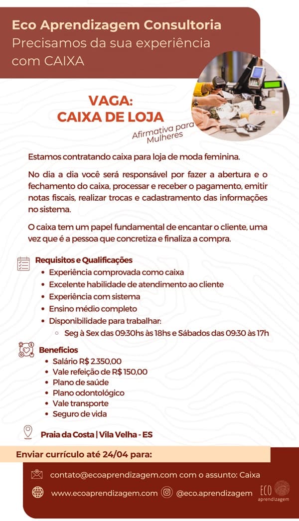 Caixa de Loja | Moda Feminina na Praia da Costa