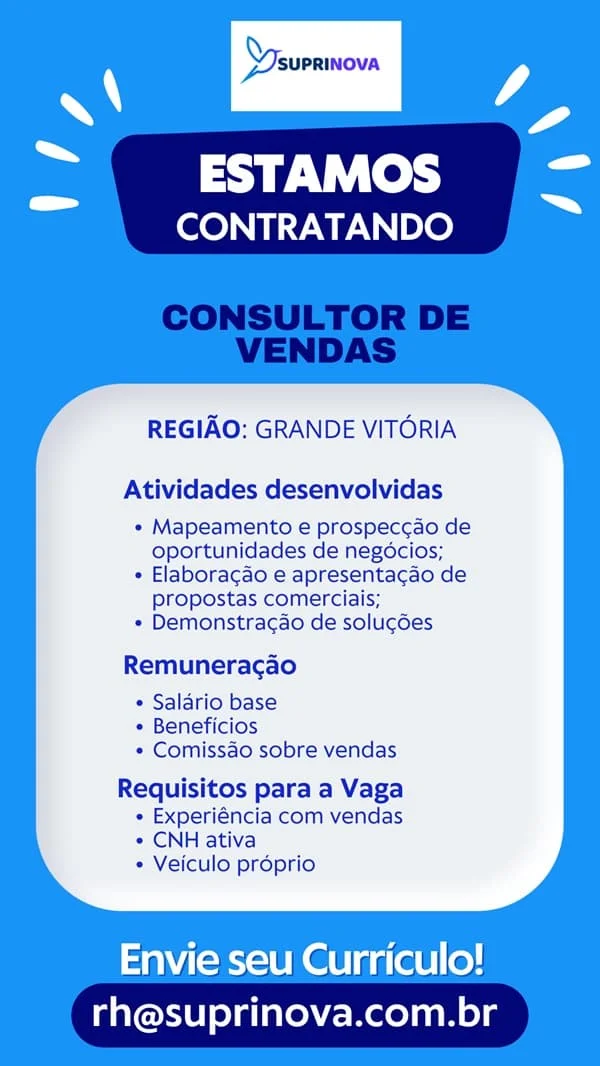 CONSULTOR DE VENDAS (GRANDE VITÓRIA)