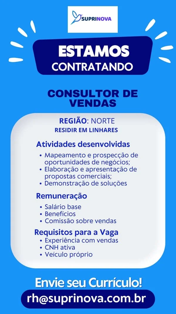 CONSULTOR DE VENDAS (LINHARES)