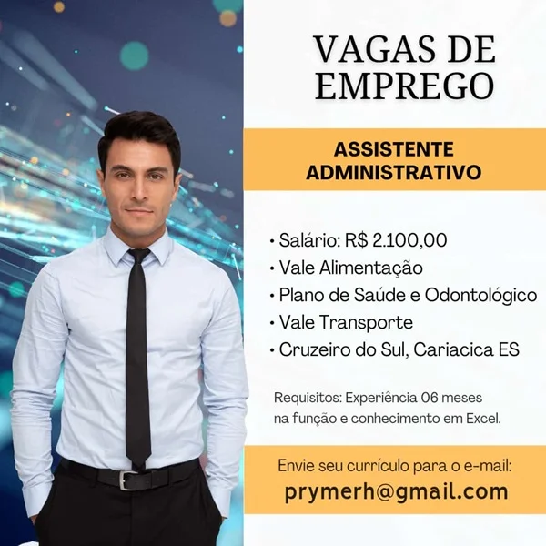 02 VAGAS - ASSISTENTE ADMINISTRATIVO